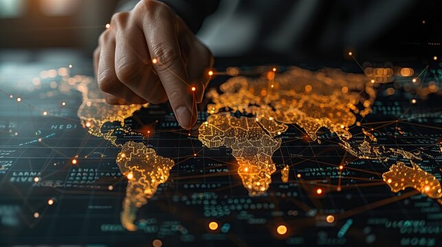 Global business network, digital marketing concept. internet network connection, successful business development