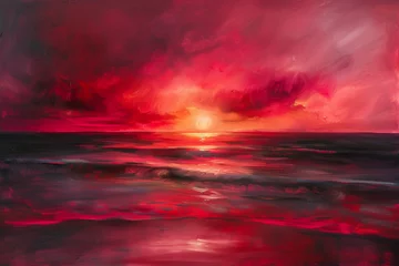Foto auf Acrylglas sunset in the sea © Nazir