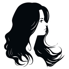 Beautiful profile of young woman Silhouette 
