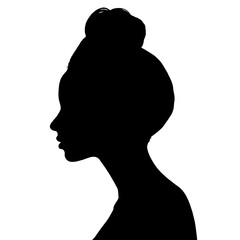 Beautiful profile of young woman Silhouette 
