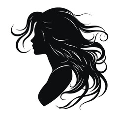 Beautiful profile of young woman Silhouette 
