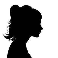 Beautiful profile of young woman Silhouette 
