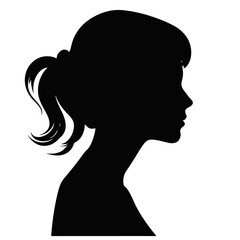 Beautiful profile of young woman Silhouette 
