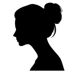 Beautiful profile of young woman Silhouette 
