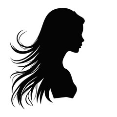Beautiful profile of young woman Silhouette 
