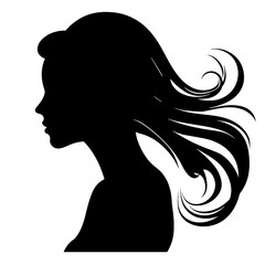 Beautiful profile of young woman Silhouette 
