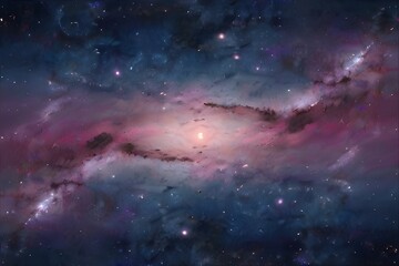 Fototapeta na wymiar Beautiful view of galaxy sky, with blue pink colors, for cool wallpaper and background, Generative AI