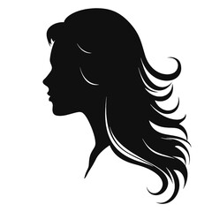 Beautiful profile of young woman Silhouette 
