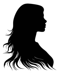 Beautiful profile of young woman Silhouette 
