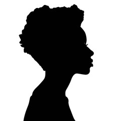 Fototapeta na wymiar female face silhouette or icon. woman avatar profile. Unknown or anonymous famale. Vector illustration.