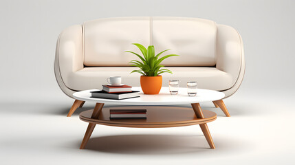 Coffee Table 3d rendering