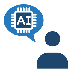 AI Interlocutor icon line vector illustration
