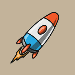 rocket cartoon icon