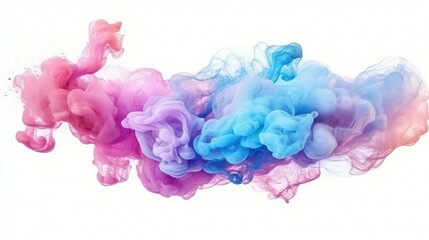 Colorful ink in water isolated on white background. Abstract background.
