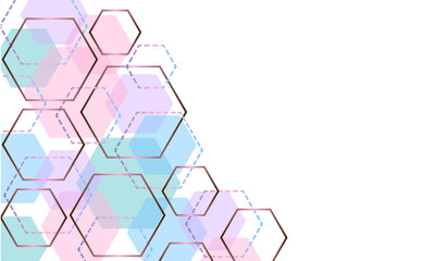 hexagonal abstract background With hexagons with gradients and pastel colors.