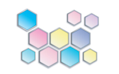 hexagonal abstract background With hexagons with gradients and pastel colors.