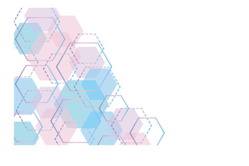hexagonal abstract background With hexagons with gradients and pastel colors.