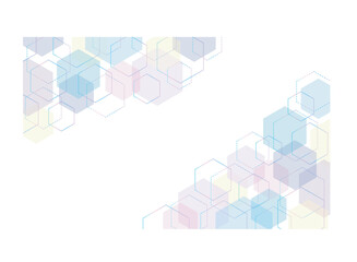 hexagonal abstract background With hexagons with gradients and pastel colors.