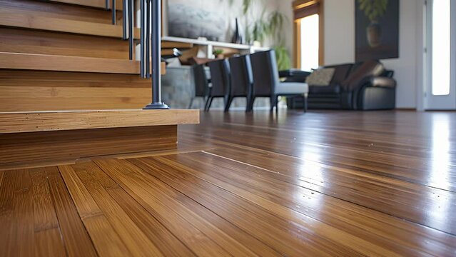 Bring a touch of nature indoors with a bamboo flooring installation by our skilled spets. This photo showcases a stunning and ecofriendly bamboo floor bringing a natural and