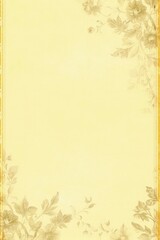 Naklejka na ściany i meble Yellow vintage floral background with space for text, flowers and leaves. old paper