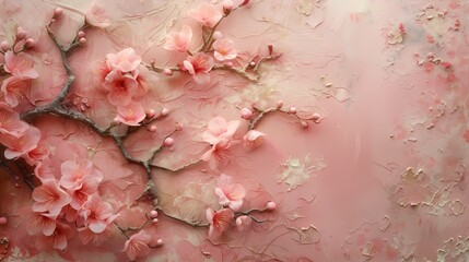 Digital pink blossoms fantasy scene abstract graphic poster web page PPT background
