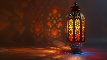 Islamic colorful lanterns, generative ai