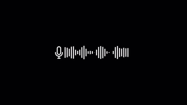 Podcast microphone audio sound waveform animation, Animated sound waveform spectrum motion graphic animation 4k, Voice chat, Voice mail, Speech waves animation