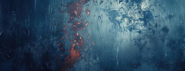 Abstract Blue and Orange Textured Artwork