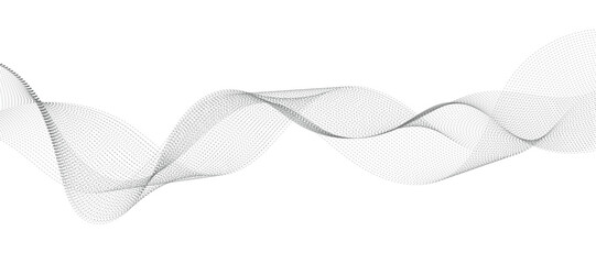 Abstract wave element for design. Digital frequency track equalizer. Stylized line art background. Vector illustration. Wave with lines created using blend tool. Curved wavy line, smooth stripe.