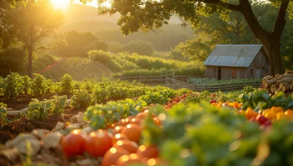 Fotobehang Fresh organic produce, farm setting, sunlit and natural © akarawit
