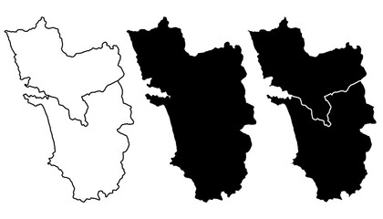 Goa blank detailed outline map set - illustration