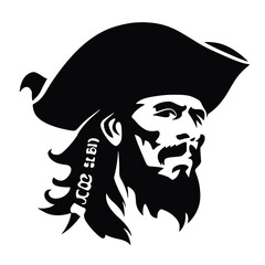 Pirate with hat  Silhouette 
