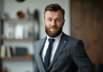 Confident Businessman in Suit: Professional Male Portrait for Corporate Use