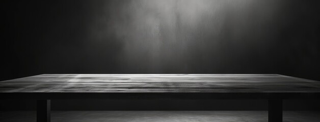 Empty Black Stage with Dramatic Spotlight