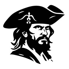 Pirate with hat  Silhouette 