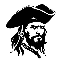 Pirate with hat  Silhouette 