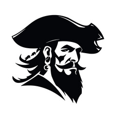 Pirate with hat  Silhouette 