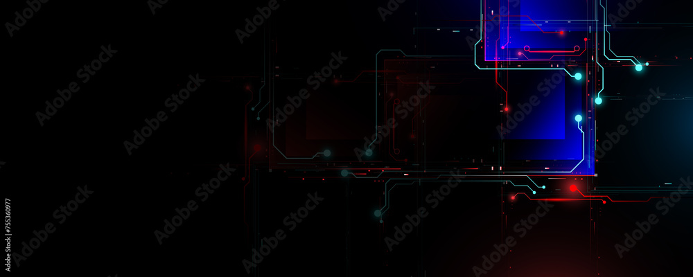 Wall mural high tech technology network communication circuit board concept background image