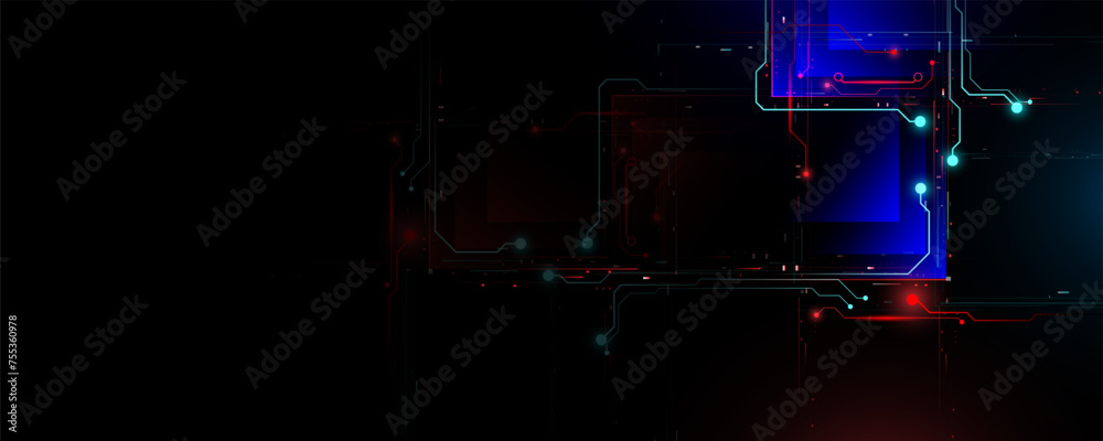 Wall mural high tech technology network communication circuit board concept background image