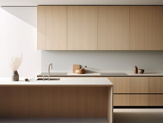 Minimalist Kitchen Design Features a Modern Counter, Sleek Cabinet, and a Stylish Sink