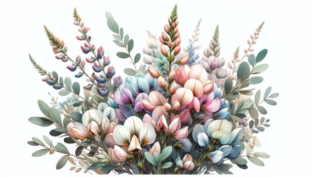 Watercolor illustration of Sturt’s Desert Pea flowers
