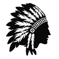 Indian Chief Mascot Head Graphic