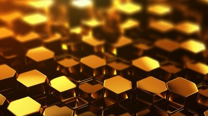 Fototapeta premium Abstract Gold Cubes Background. 3d Illustration