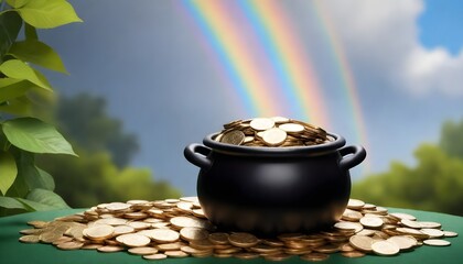 Pot of gold coins
