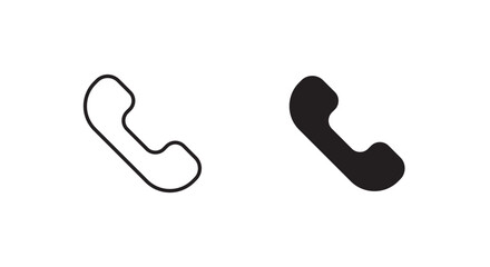 Phone and call icons set in trendy flat style isolated. Handset icon with waves. Telephone symbol for your design, logo, sign UI. Vector illustration.