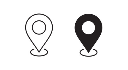 map pin point location icons Editable Stroke Pointer, Geolocation, Navigation, gps, direction, place, compass, contact, search concept icon. Flat style for graphic design, logo Isolated on white