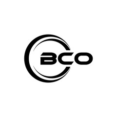 BCO letter logo design in illustration. Vector logo, calligraphy designs for logo, Poster, Invitation, etc.