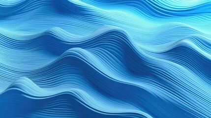 Fototapeta premium 3d rendering of abstract blue wavy background. AI generated