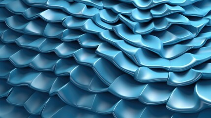 3d rendering of abstract blue wavy background. AI generative