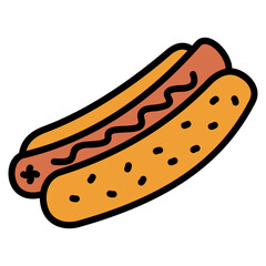 Hot Dog Icon Element For Design